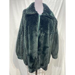 sheared beaver stroller forest green zipper (45018)